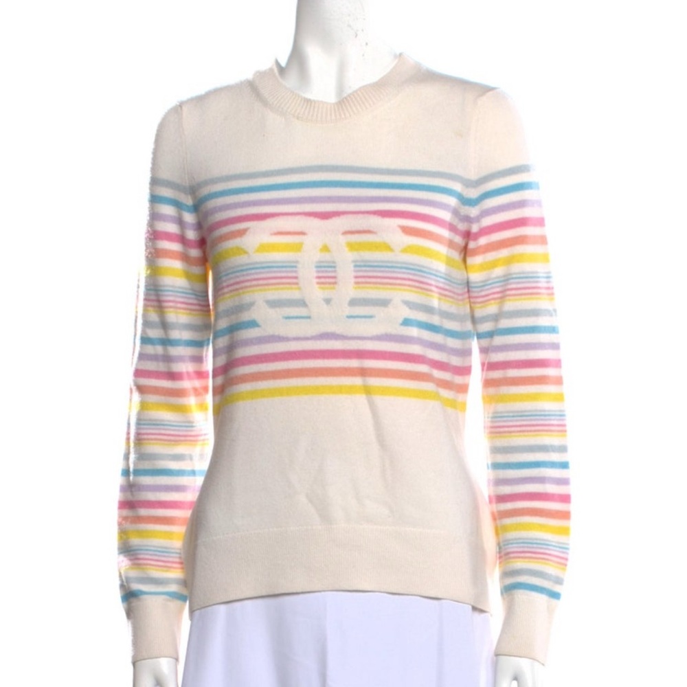 Chanel Multicolor Striped Sweater Size M F38 Great condition